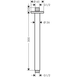 Кронштейн для верхнего душа Hansgrohe Vernis Shape 30 см, черный матовый (27805670)