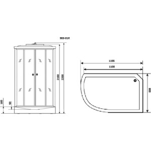 Душевая кабина Niagara NG-903-01R 120х80х220 правая