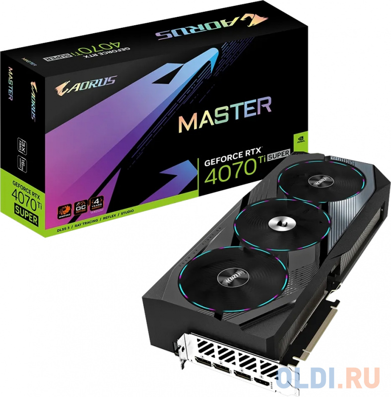 Видеокарта Gigabyte PCI-E 4.0 GV-N407TSAORUS M-16GD NVIDIA GeForce RTX 4070TI Super 16Gb 256bit GDDR6X 2670/21000 HDMIx1 DPx3 HDCP Ret