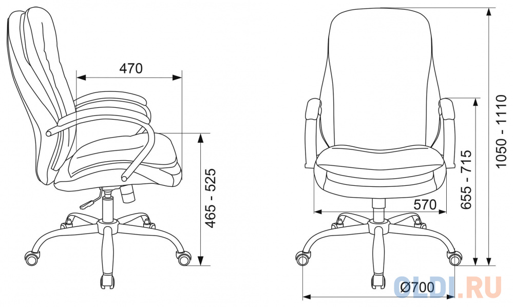 Кресло руководителя Бюрократ T-9950SL Fabric серый