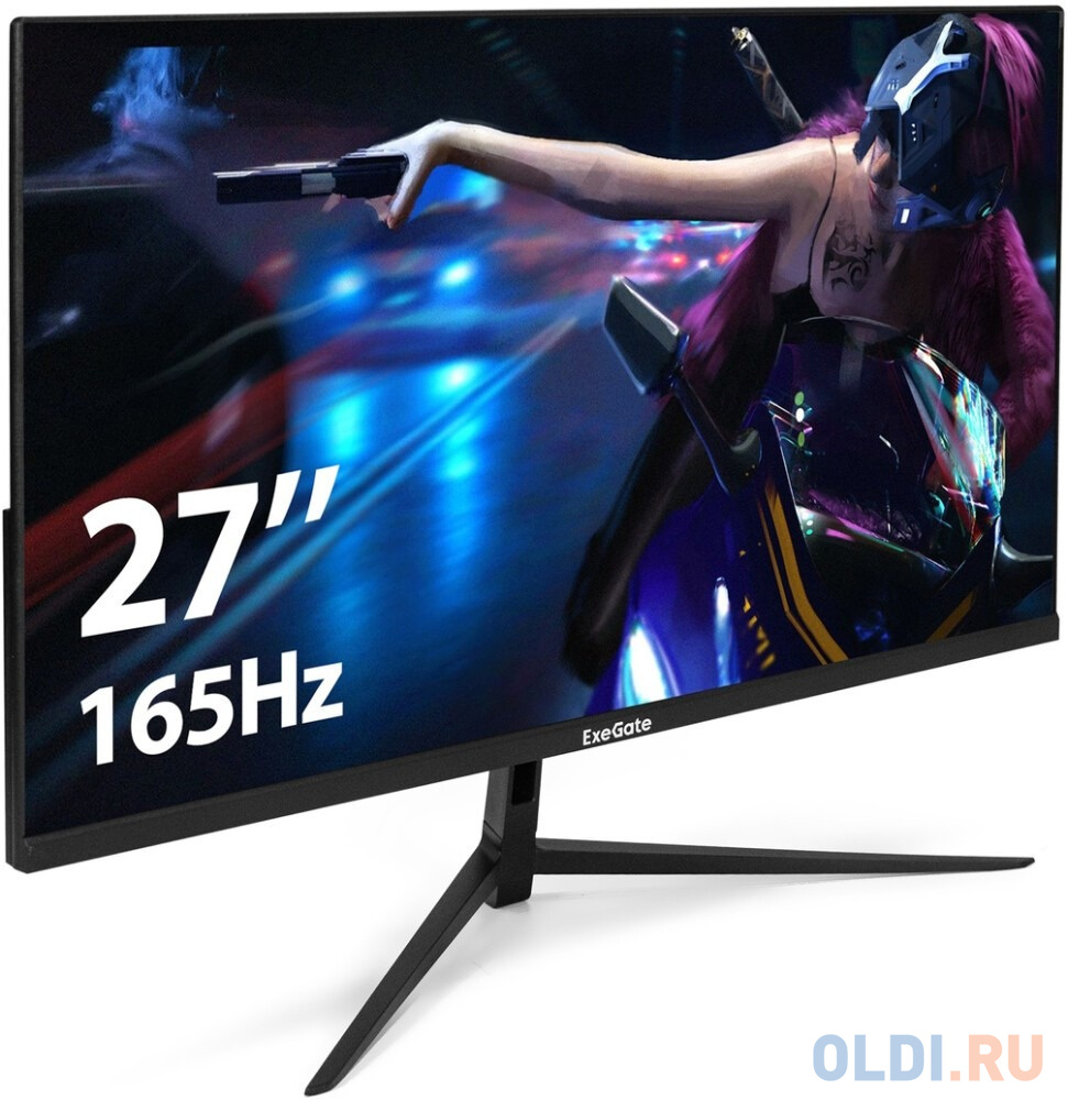 Монитор игровой 165 Гц 27" ExeGate Combat EF2707C (IPS LED Grade A+, FHD, 1920x1080@165Гц, 16:9, 300cd/m2, 1000:1, 178°/178°, 1ms, HDMI, DisplayP