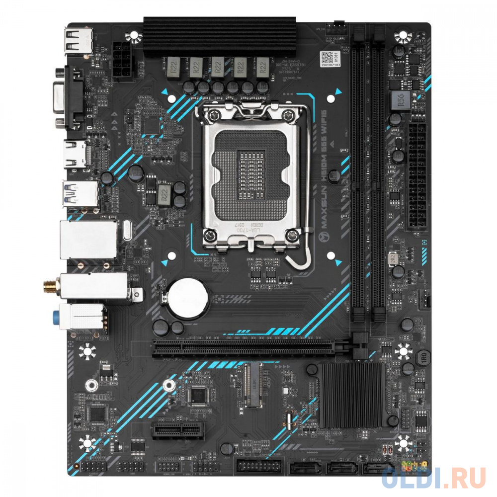 Материнская плата Maxsun <MS-H610M 666 WIFI6 D5> LGA1700 <H610> 1*PCIEx16, 1*PCIEx1, 1*M.2 , 4*SATA3, VGA+HDMI, mATX, 2*DDR5 в Москвe