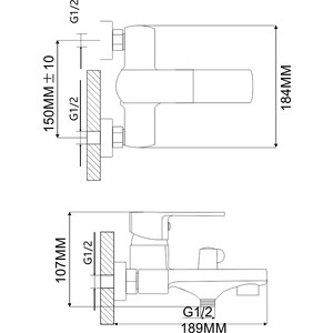 Смеситель для ванны Ammore A3001 хром