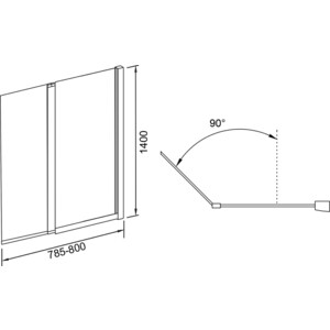 Шторка для ванны Good Door Screen FO 80х140 правая, прозрачная, хром (FO-80-C-CH)