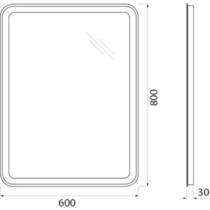 Зеркало BelBagno Spc-Mar 60х80 с подсветкой, кнопочный выключатель (SPC-MAR-600-800-LED-BTN)