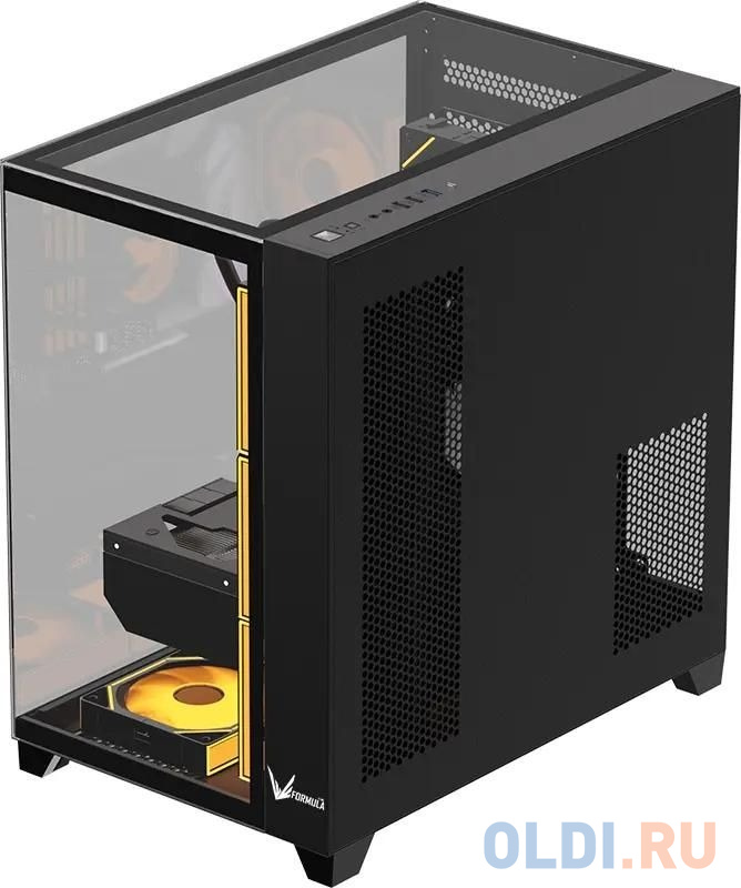 Корпус Formula Crystal Z9 черный без БП ATX 7x120mm 2xUSB3.0 audio bott PSU