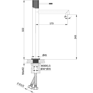 Смеситель для раковины Vincea Desire черный (VBF-1D2MB)