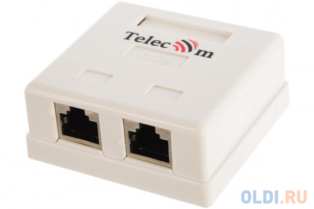 Розетка внешняя RJ45 CAT5E 2P TV-Com TC-SB-2-8P8C-C5E-WH