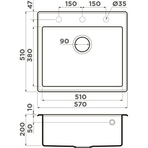 Кухонная мойка Omoikiri Tedori 57 GR leningrad grey (4993566)