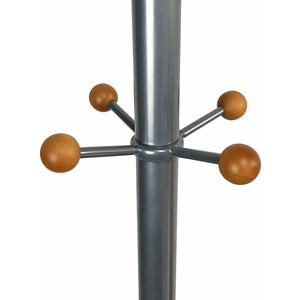 Вешалка-стойка Brabix Cr-8121 на мраморном диске, металл, 6+4 крючка, цвет серебристый (606437)