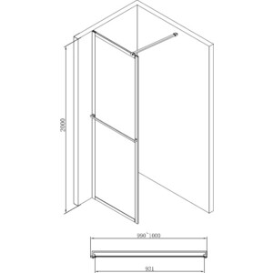 Душевой уголок Abber Immer Offen 100x80 с поддоном, прозрачный, черный (AG60100B, ST15T)