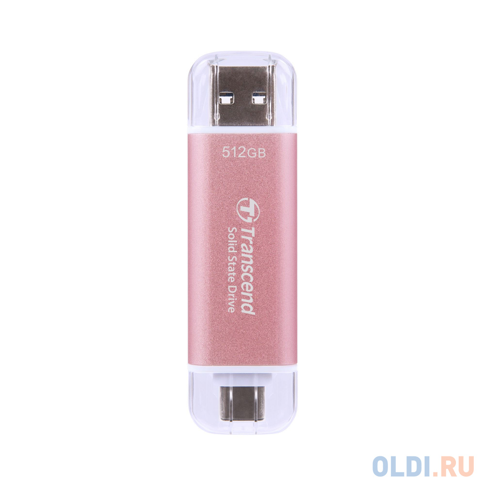 Накопитель SSD Transcend USB-C 512GB TS512GESD310P розовый USB-A