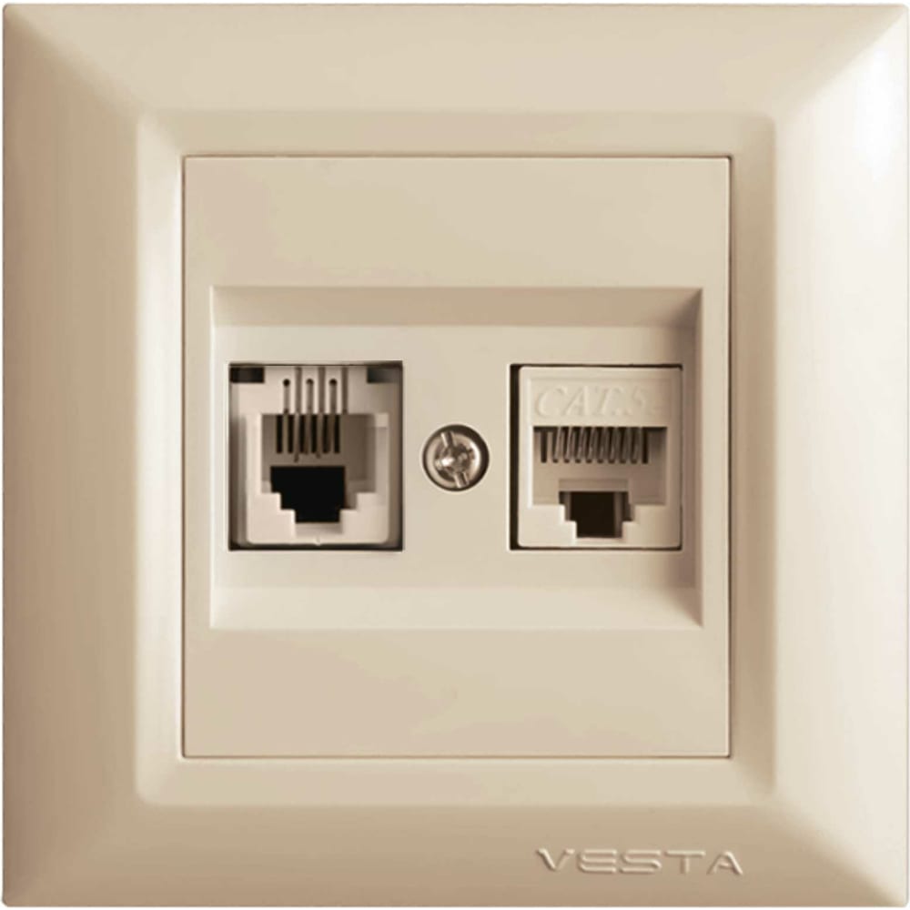 Розетка для сетевого кабеля LAN + Phone Vesta Electric