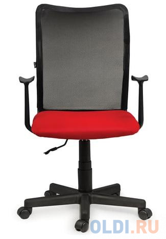Кресло BRABIX "Spring MG-307", с подлокотниками, комбинированное красное/черное, TW, 531405