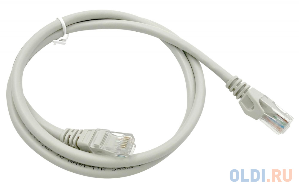 Патч-корд Buro UTP 4 пары cat6 CCA molded 1м серый RJ-45 (m)-RJ-45 (m)