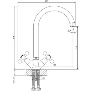 Смеситель для кухни Haiba HB19-5 сатин (HB4119-5)