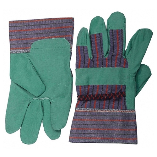 Перчатки рабочие хлопчатобумажные с покрытием из искусственной кожи, повышенной прочности, XL, зеленый, STAYER MASTER (1132-XL)