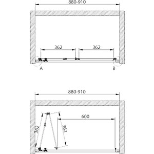 Душевая дверь Cezares Eco BS 90x190 прозрачная, хром (ECO-O-BS-90-C-Cr)