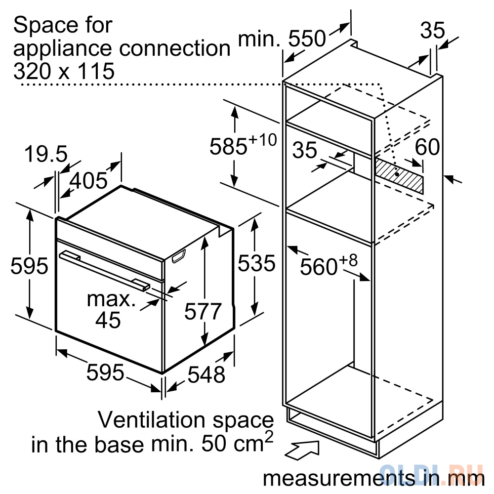 РОЗНИЧНЫЙ ЭКСКЛЮЗИВ!! С СВЧ, 59.5x59.5x54.8 см, 67л, дисплей, 9 режимов, 900 Вт, EcoClean, 3 стекла, сталь в Москвe