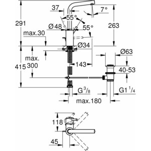 Смеситель для раковины Grohe Concetto с донным клапаном, хром (23739002)