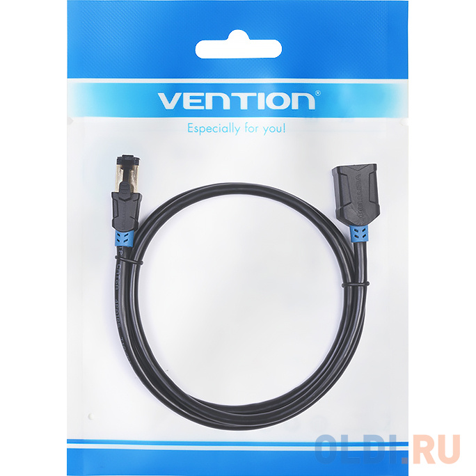 Патч-корд удлинитель Vention прямой SSTP cat.6, RJ45 - 1.5м. Черный