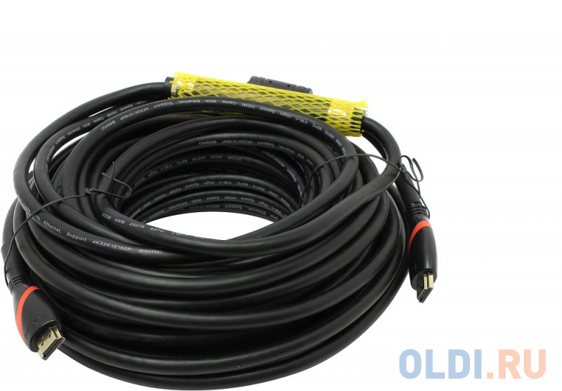 Кабель HDMI 19M/M ver. 2.0, 2 фильтра, с усилителем , 20m VCOM <CG525D-R-20.0