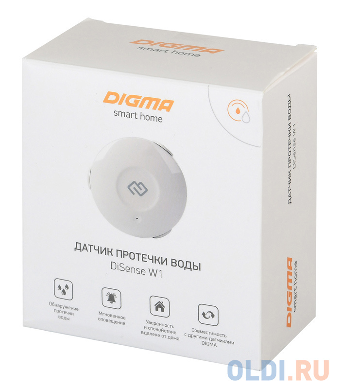 Датчик протечки воды Digma DiSense W1 (DSW1) белый в Москвe