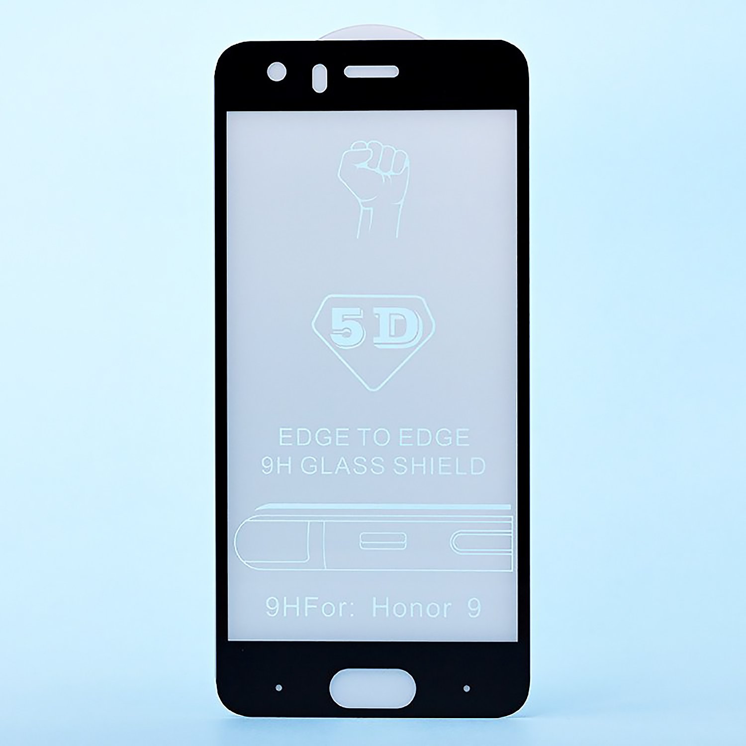 Защитное стекло Activ Clean Line для экрана смартфона Huawei Honor 9, FullScreen, поверхность глянцевая, черная рамка, 3D (101408)