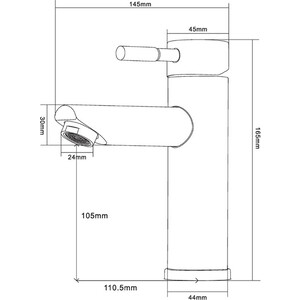 Смеситель для раковины Orange Steel черный (M99-021b)