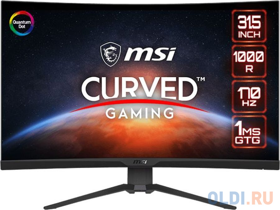 Монитор MSI 31.5" MAG 325CQRF QD черный VA LED 1ms 16:9 HDMI матовая HAS 300cd 178гр/178гр 2560x1440 170Hz DP 2K USB 7.7кг