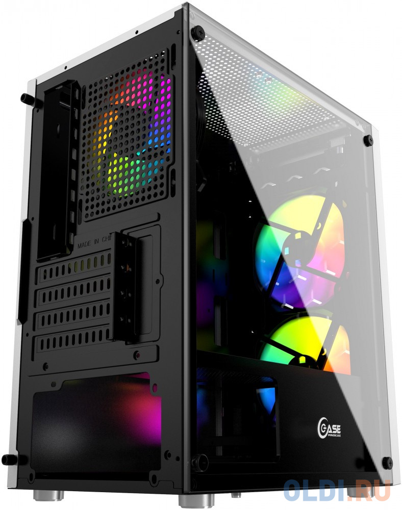 Корпус Powercase Mistral Micro T3W, Tempered Glass, Mesh, 2x 140mm + 1х 120mm 5-color fan, белый, mATX  (CMIMTW-L3) в Москвe