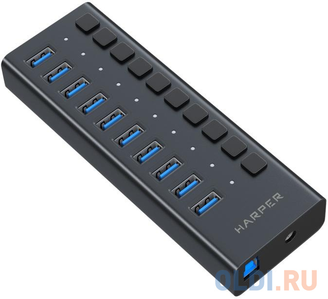 Концентратор USB 3.0 Harper HUB-10MB 10 x USB 3.0 USB Type-C черный в Москвe