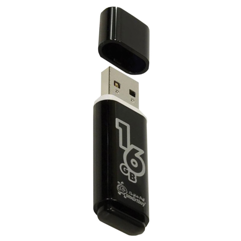 Флешка SmartBuy Glossy USB 2.0 16GB Black (SB16GBGS-K)