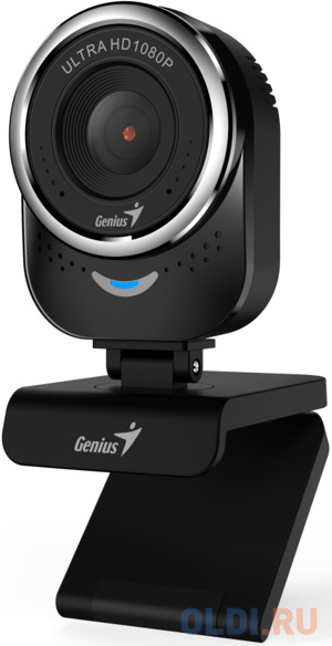 Веб-Камера Genius QCam 6000, black, Full-HD 1080p, universal clip, 360 degree swivel, USB, built-in microphone, rotation 360 degree, tilt 90 degree