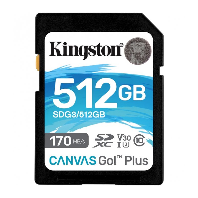 Карта памяти Kingston Canvas 512Gb Go Plus SDXC UHS-I U3 V30 (170/90 Mb/s) в Москвe