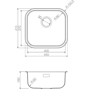 Кухонная мойка Omoikiri Omi 44-U/I GM вороненая сталь (4993191) в Москвe