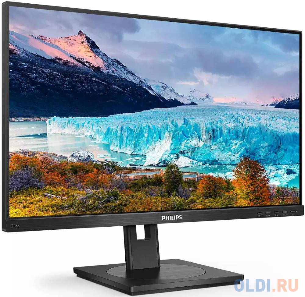 МОНИТОР 23.8" PHILIPS 243S1/00 Black с поворотом экрана (IPS, 1920x1080, 75Hz,  4 ms, 178°/178°, 250 cd/m, 50M:1 в Москвe