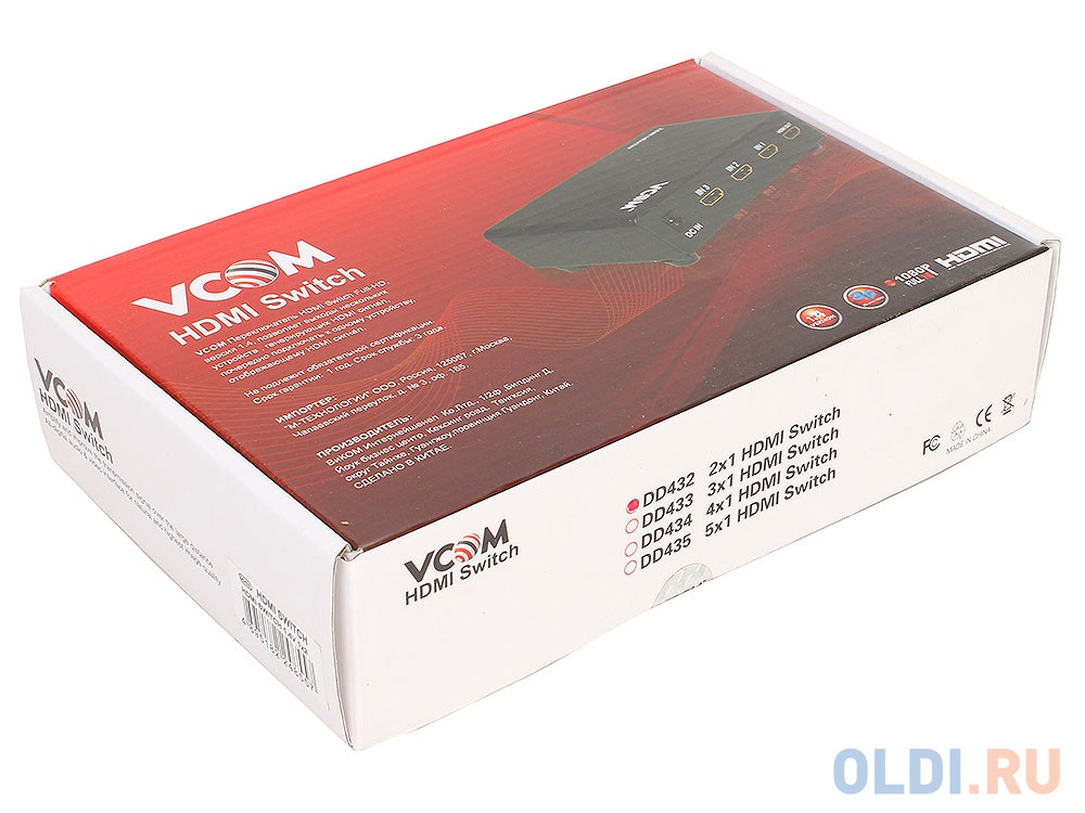 Переключатель HDMI 1.4V  2=1 VCOM <DD432