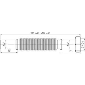 Гофра для сифона АНИ пласт 1 1/4х32 (K203)