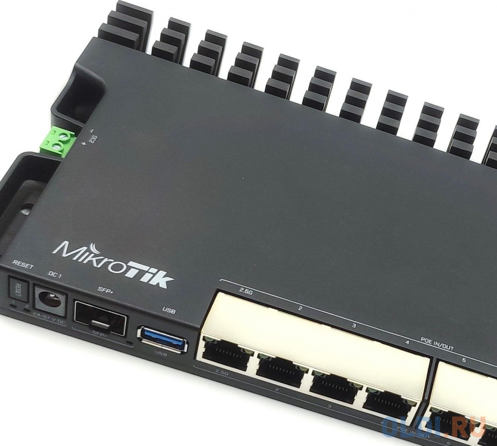 MikroTik RB5009UPr+S+IN Маршрутизатор CPU ARM64, 4 ядра 350-1400MHZ, 1GB RAM, 7*1Gbit RJ45, 1*2.5gbit RJ45, PoE out 1-7port в Москвe