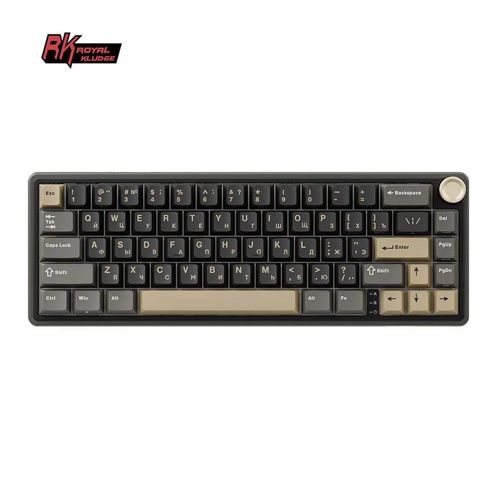 Клавиатура проводная Royal Kludge R65, механическая, RK Chartreuse, подсветка, USB Type-C, черный (6935280823947)