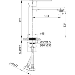 Смеситель для раковины Vincea Vogue брашированное золото (VBF-1V1BG) в Москвe