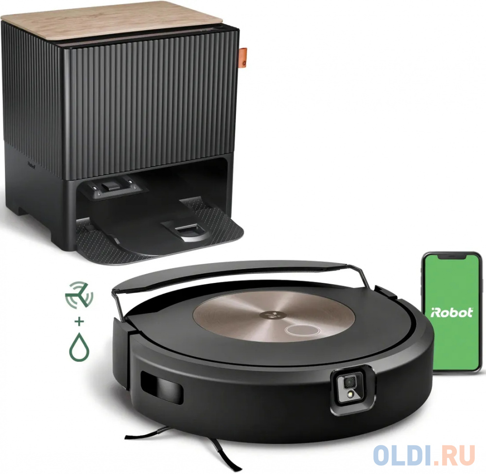 Робот-пылесос iRobot Roomba Combo J9+, 70Вт, черный/черный [j955840rnd]