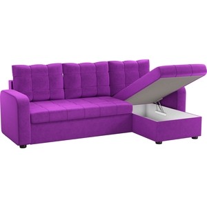 Угловой диван Мебелико Ливерпуль микровельвет фиолетовый правый угол
