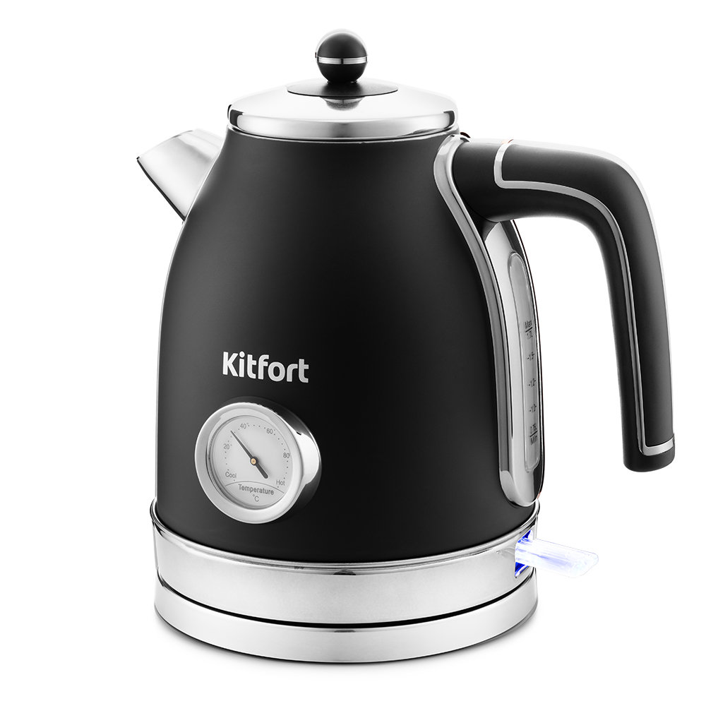 Чайник электрический Kitfort КТ-6102-1 черный с серебром