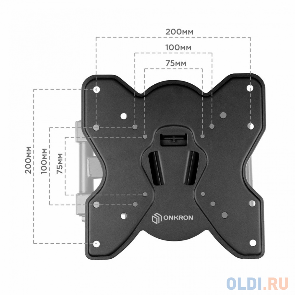 Кронштейн для телевизора Onkron M3S черный 17"-43" макс.35кг настенный поворот и наклон в Москвe