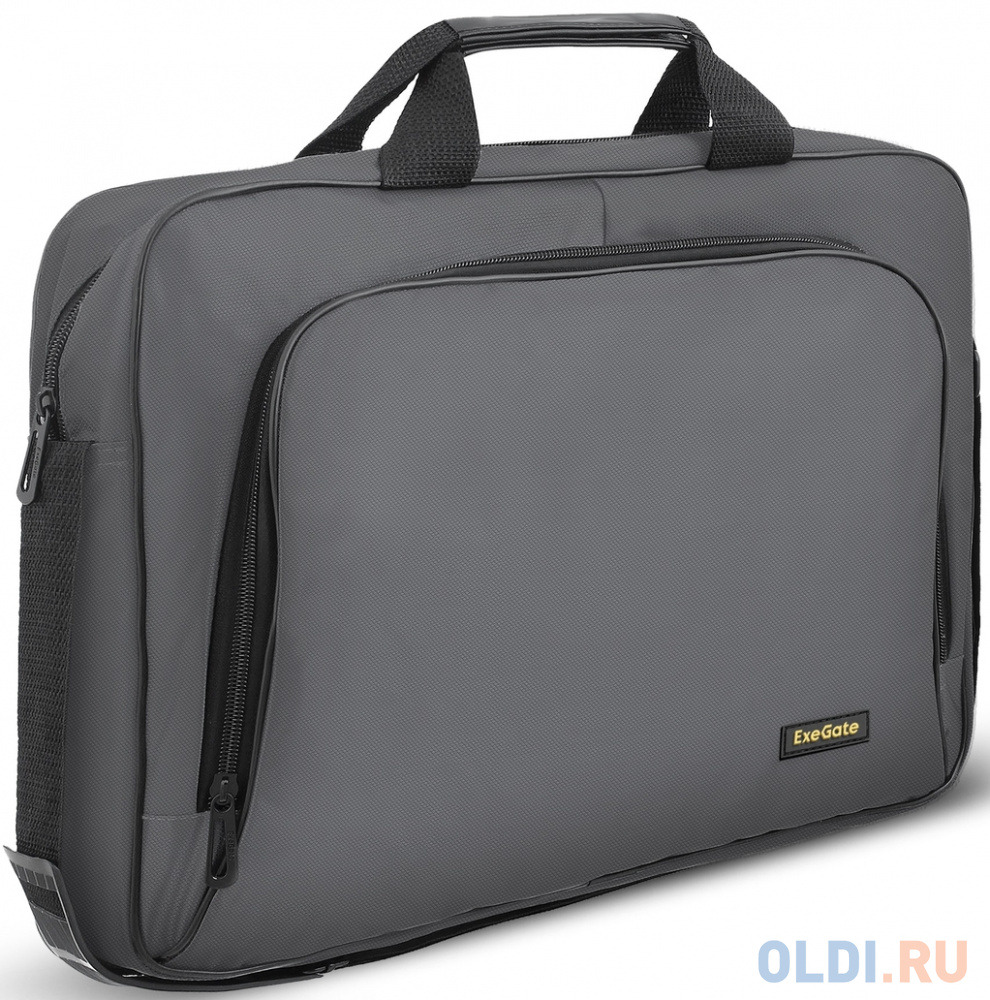 Сумка ExeGate Office F1596 Dark-Grey, темно-серая, полиэстер, для ноутбуков до 15.6&quot;