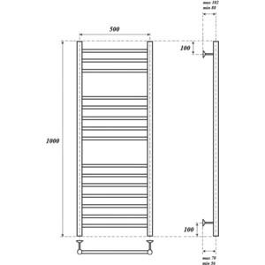 Полотенцесушитель электрический Point П15 500х1000 хром (PN10150SE) в Москвe