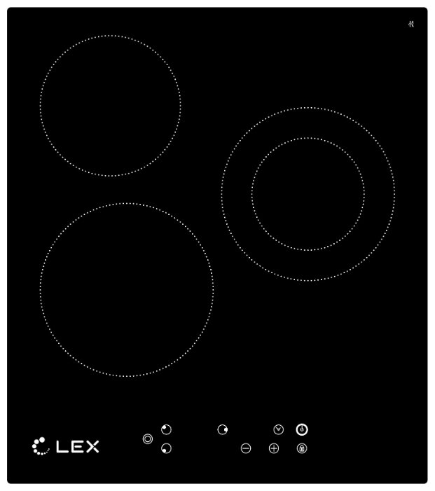 Электрическая варочная панель Lex Lex EVH 431, 3 конфорки, черный (Lex EVH 431)