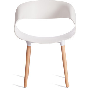 Стул TetChair QXX (mod. C1058-1) / 1 шт. в упаковке, пластик/дерево, 60 х 53 х 81 см, White (Белый) 70029/ натуральный (21657) в Москвe